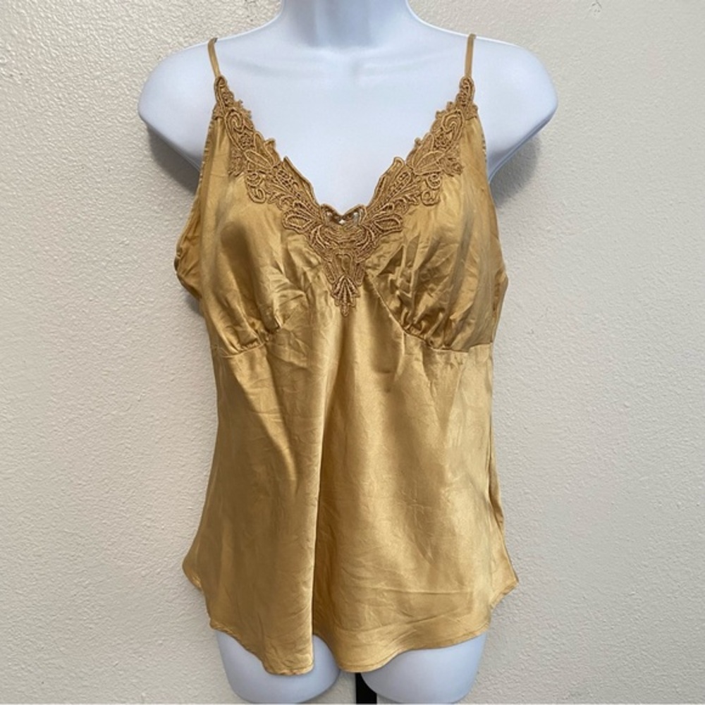 Vintage Y2K 100% Silk Babydoll Top XL Whimsical European Parisian Quiet Luxury
